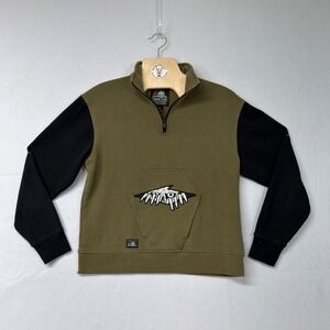 Lurking Class by Sketchy Tank Skull Logo Fleece Pullover Olive Black S
